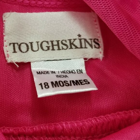 Toughskins Girls size 18 Months Dress Pink Fuchsia Star Pullover New 18M - Picture 6 of 7